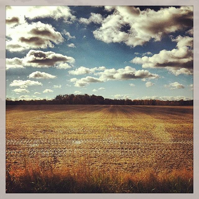 Field Photograph - #field #country #clouds #ohio by Ben Strahsburg