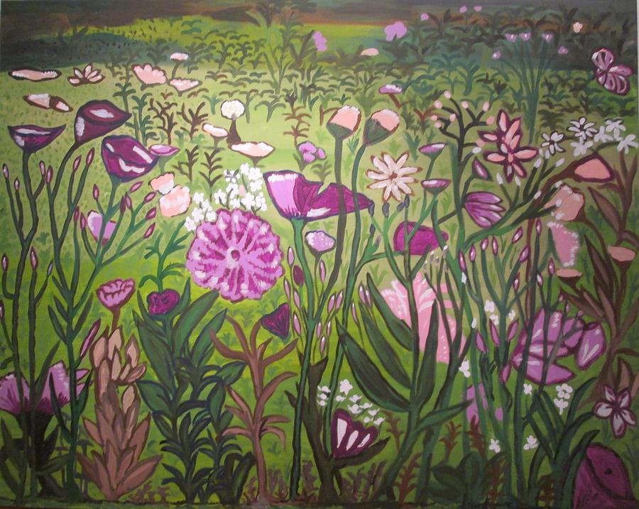 Field Flowers are Violet Painting by Jennylynd James