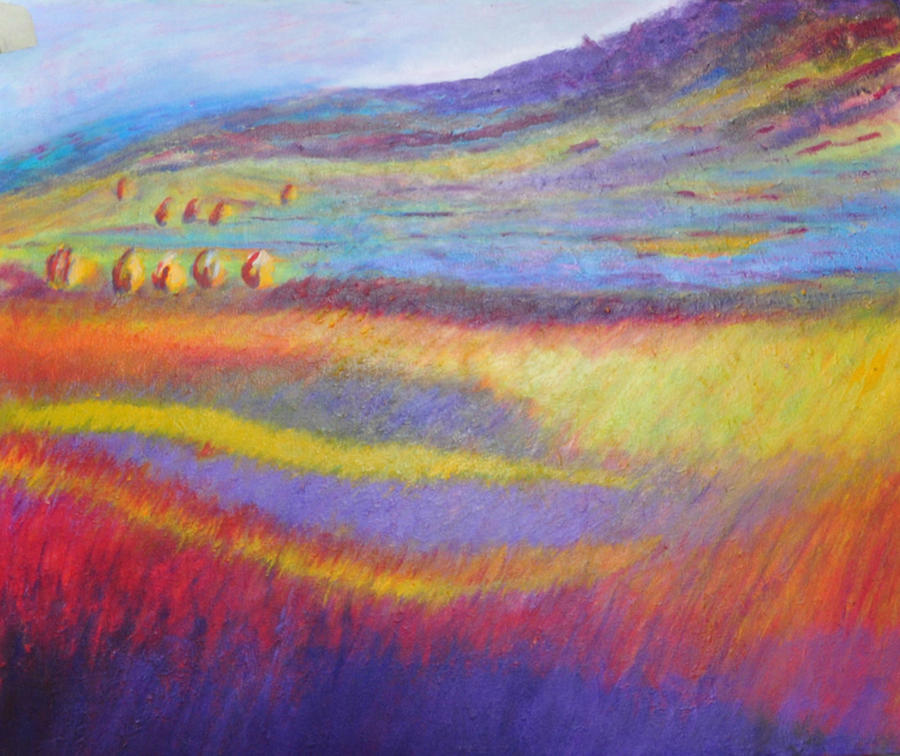Landscape Painting - Field by Mona Forest