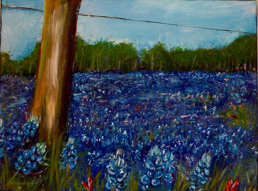 Field of Blue in Acrylic Painting by Shere Crossman
