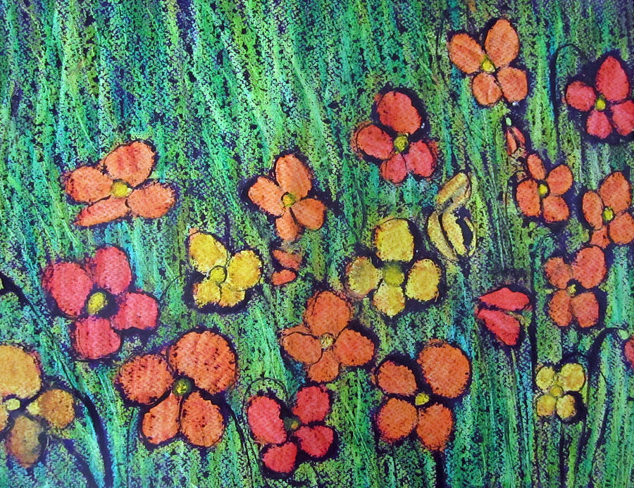 Field of flowers Painting by Elvira Ingram