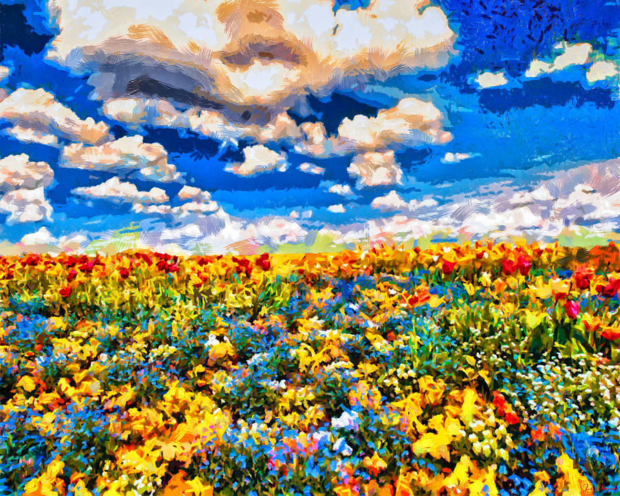 Field of Flowers Digital Art by Joe Misrasi