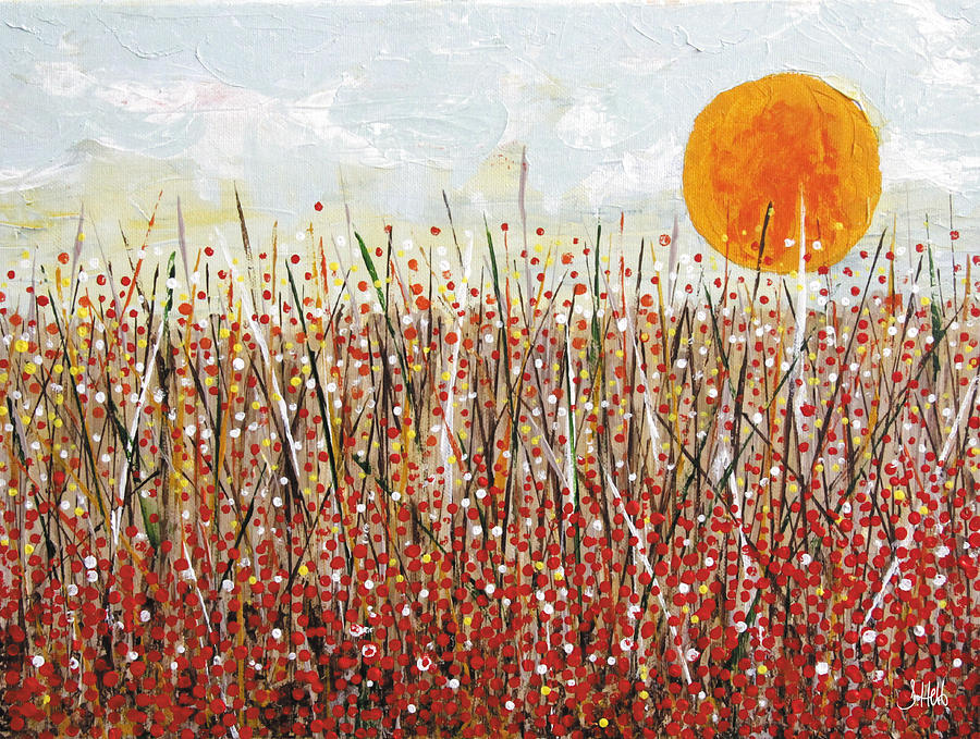 Flowers In Fields Painting - Field Of Flowers by John Hebb