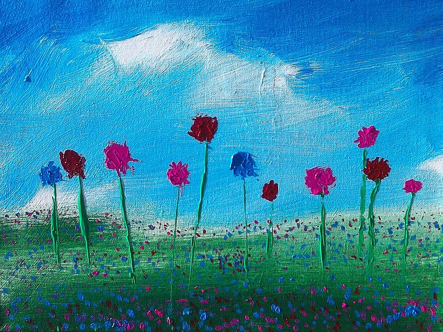 Field of Flowers Painting by Thomas Whitlock