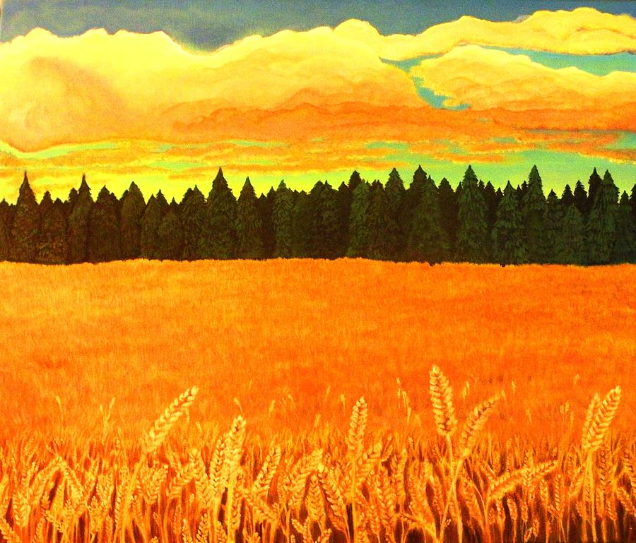 Field of Gold Painting by Victoria Rhodehouse