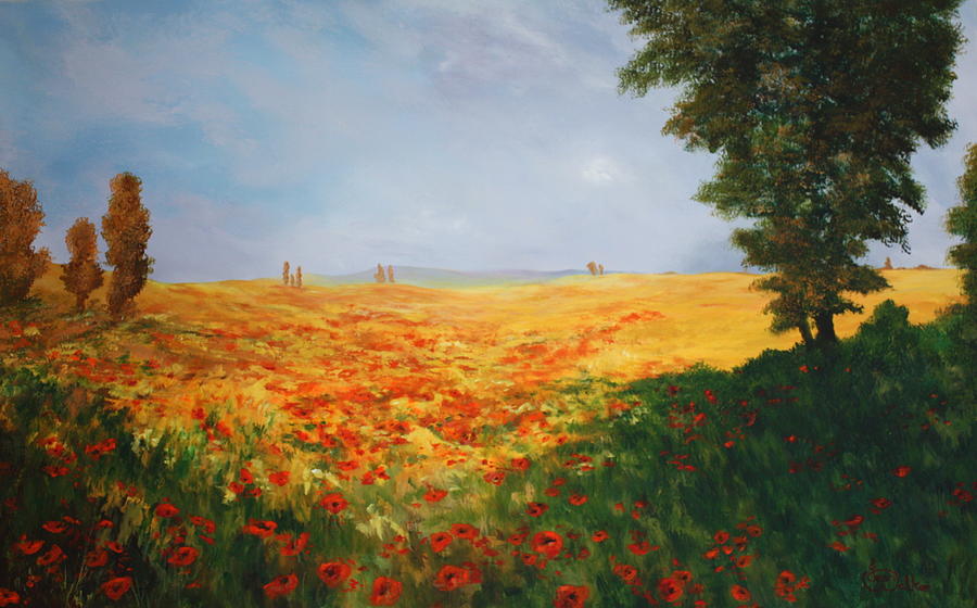 Field of Poppies Painting by Jean Walker