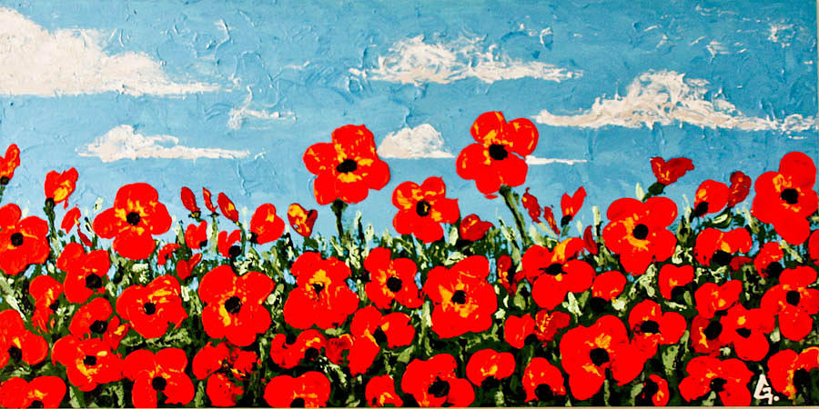 Field of poppies Painting by Maria Iurescia
