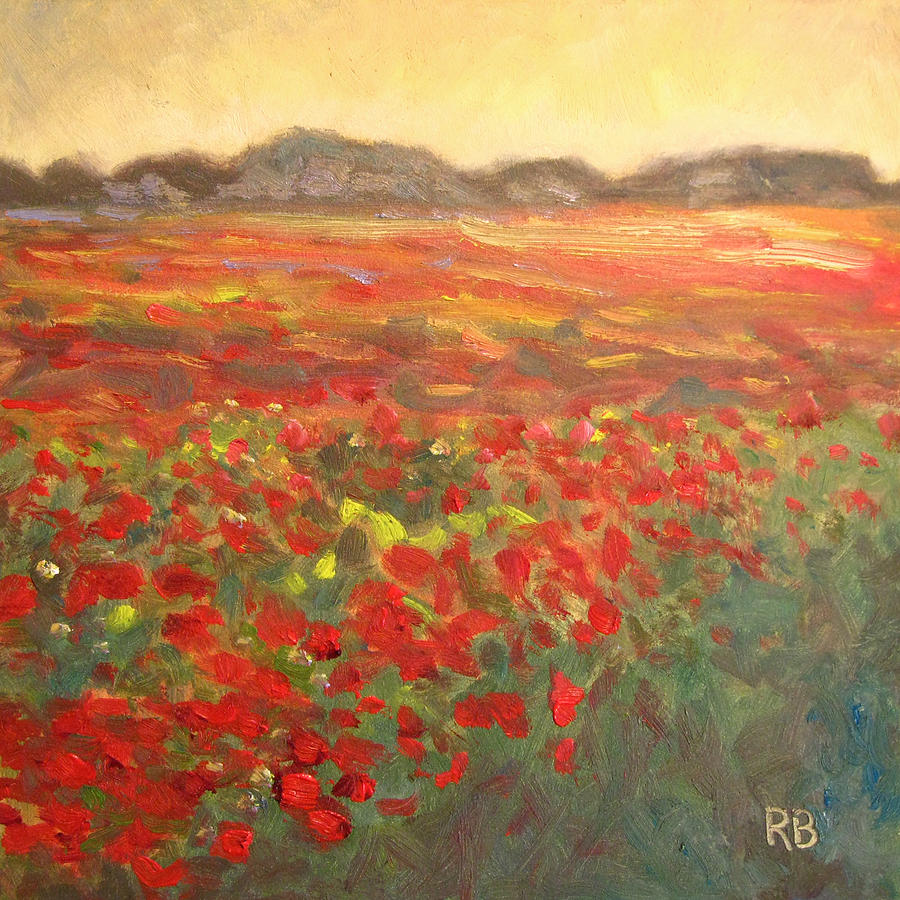 Field of Poppies Painting by Robie Benve
