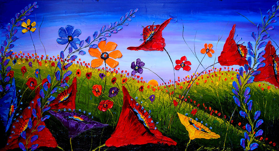 Field Of Wildflowers 10 Painting by James Dunbar