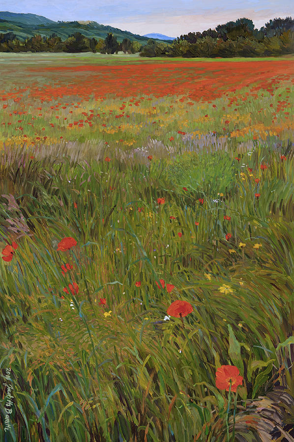 Field with Poppies Painting by Judith Barath