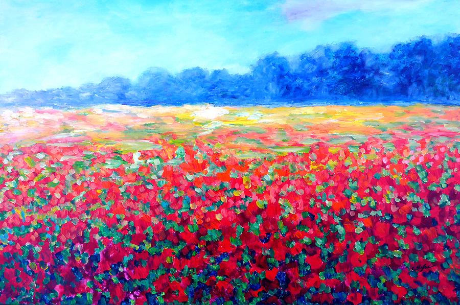 Field with Red Poppies Painting by Cristina Stefan