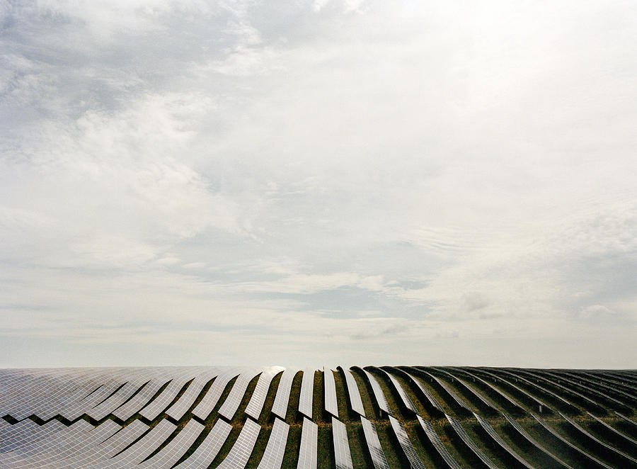 Field with solar panels Photograph by Muriel de Seze
