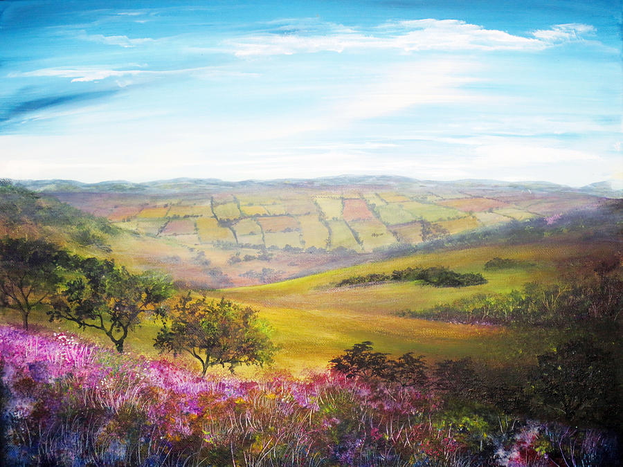 Nature Painting - Fields of Derbyshire by Ann Marie Bone