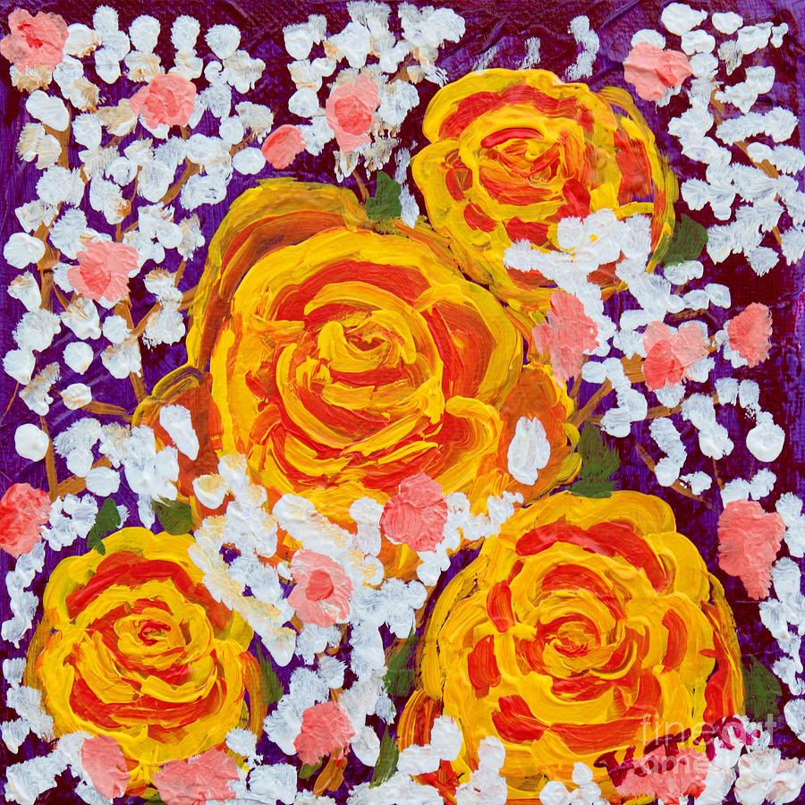 Fiery Bouquet Painting by Vicki Maheu