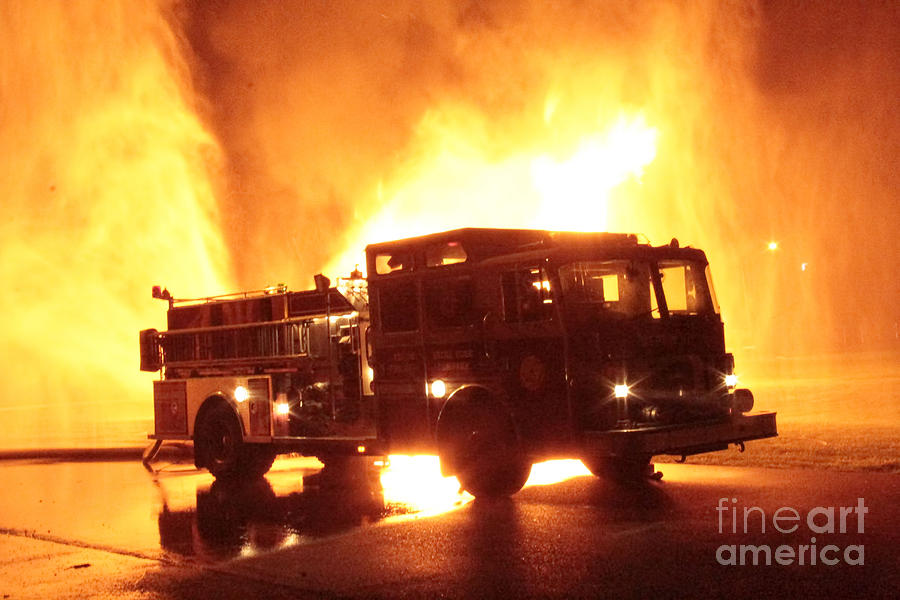Fiery Fire Truck Photograph by Jim Lepard