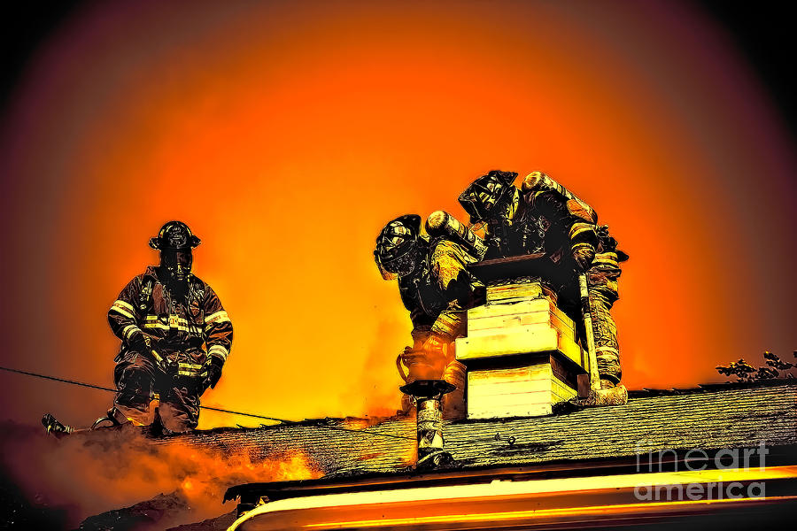 Fiery Firefighters Photograph by Jim Lepard