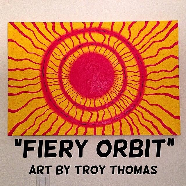 fiery Orbit - Acrylic Paint Mixed Photograph by Troy Thomas