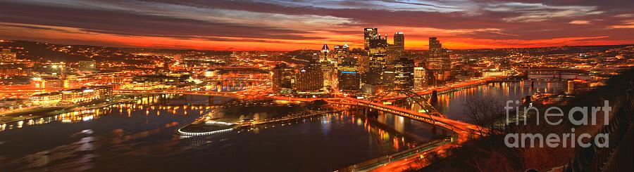 Pittsburgh Photograph - Fiery Pittsburgh Sunrise by Adam Jewell