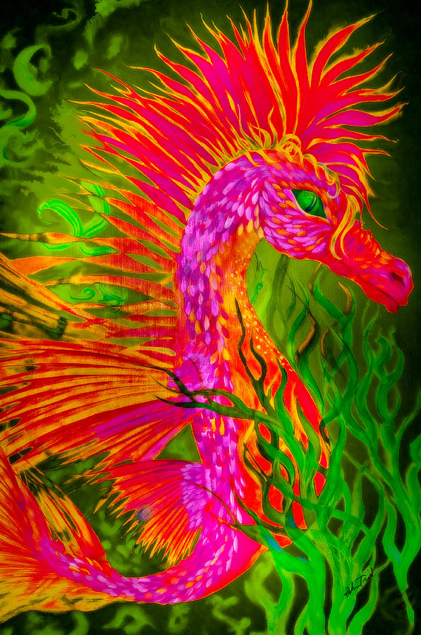 Fiery Sea Horse Painting by Adria Trail