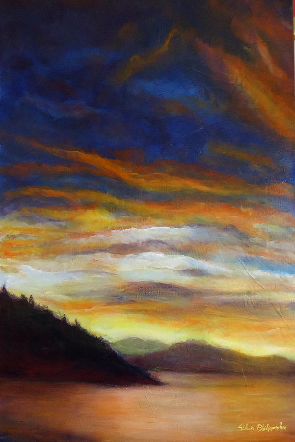 Fiery Sky Painting by Silvia Philippsohn