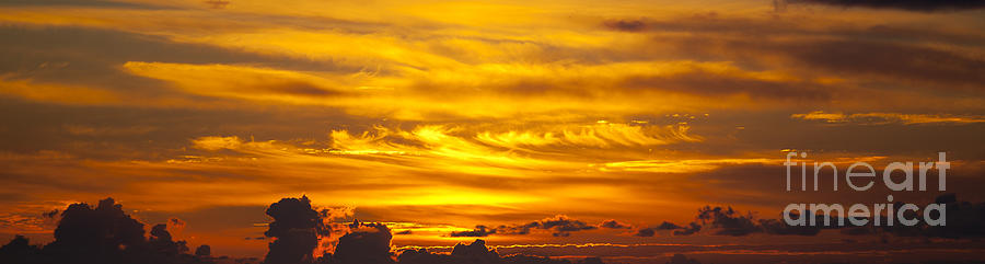 Sunset Photograph - Fiery Sunset by Allen Bagley