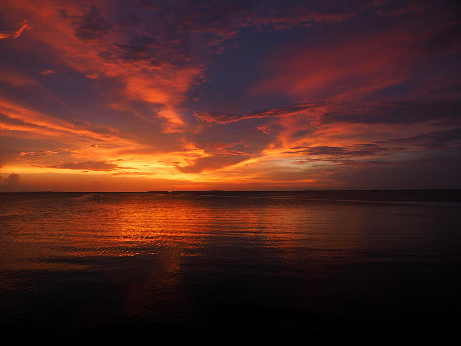 Fiery Sunset Florida Bay Photograph by Jim Rabenstine - Fine Art America