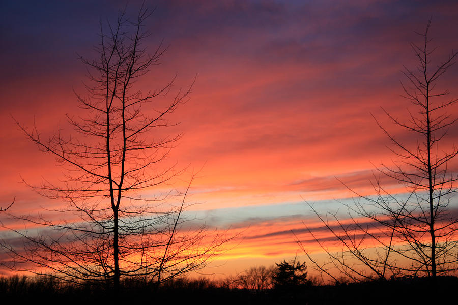 Fiery Sunset Sky Photograph by Gerry Bates