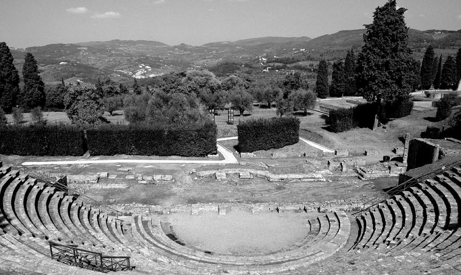 Fiesole Amphitheater in Black and White Photograph by Caroline Stella