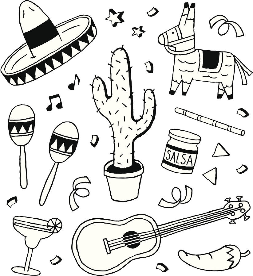 Fiesta Doodles Drawing by Jamtoons
