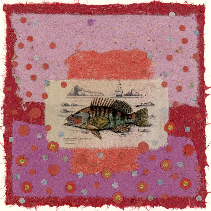 Fish Mixed Media - Fiesta Fish Collage by Carol Leigh