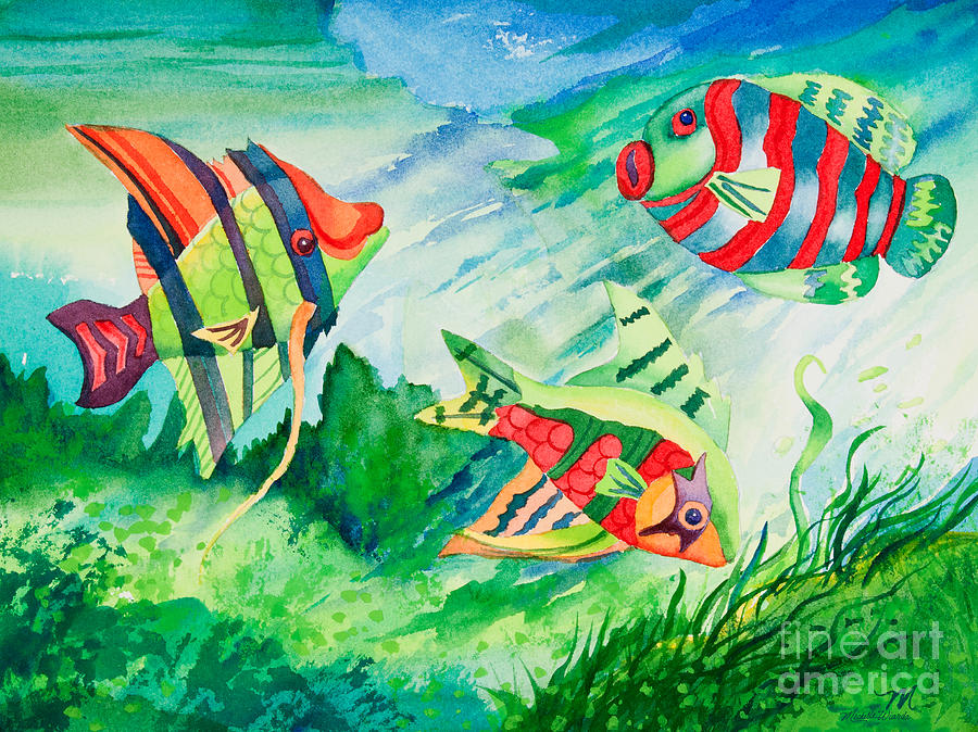 Fiesta Fish Painting by Michelle Constantine
