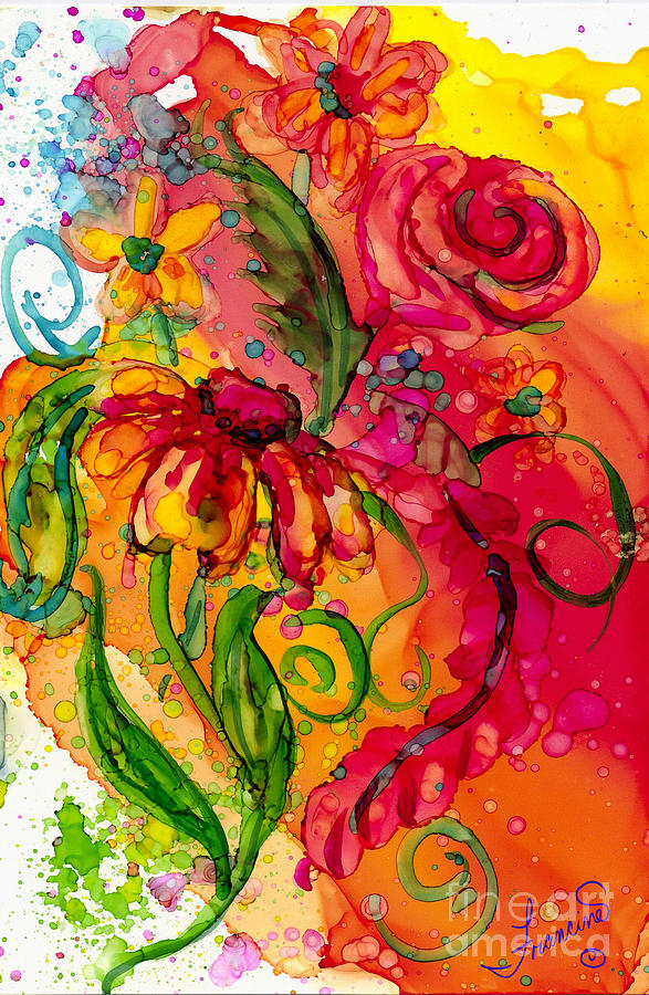 Fiesta Flowers Painting by Francine Dufour Jones