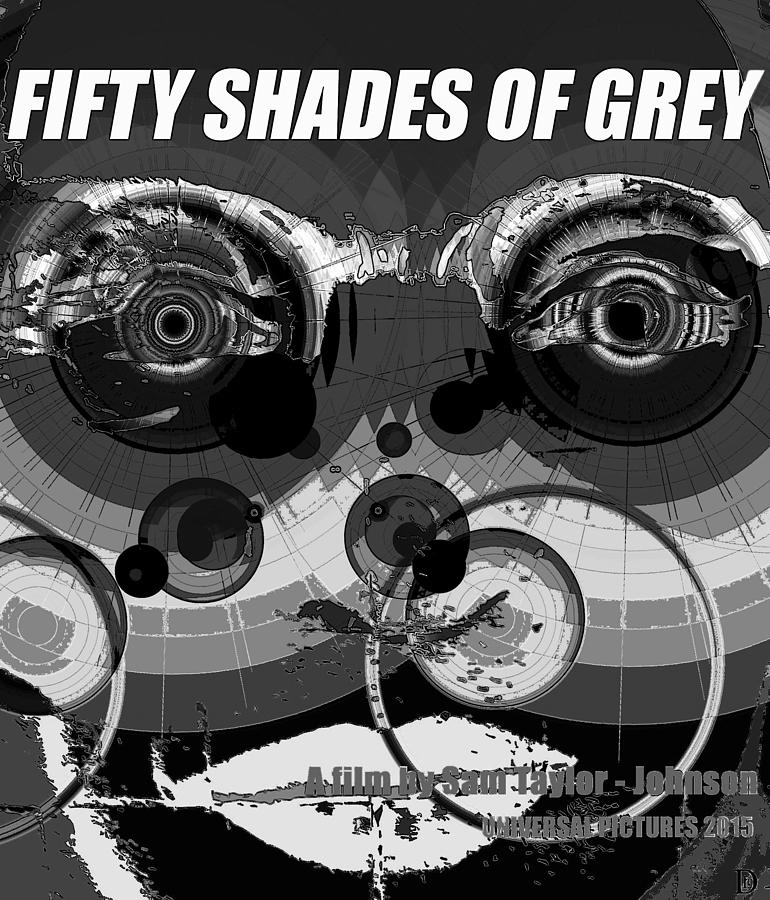 Fifty Shades Of Grey black and white poster style Digital Art by David Lee Thompson