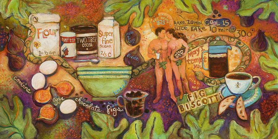 Fig Biscotti Recipe Painting by Jen Norton
