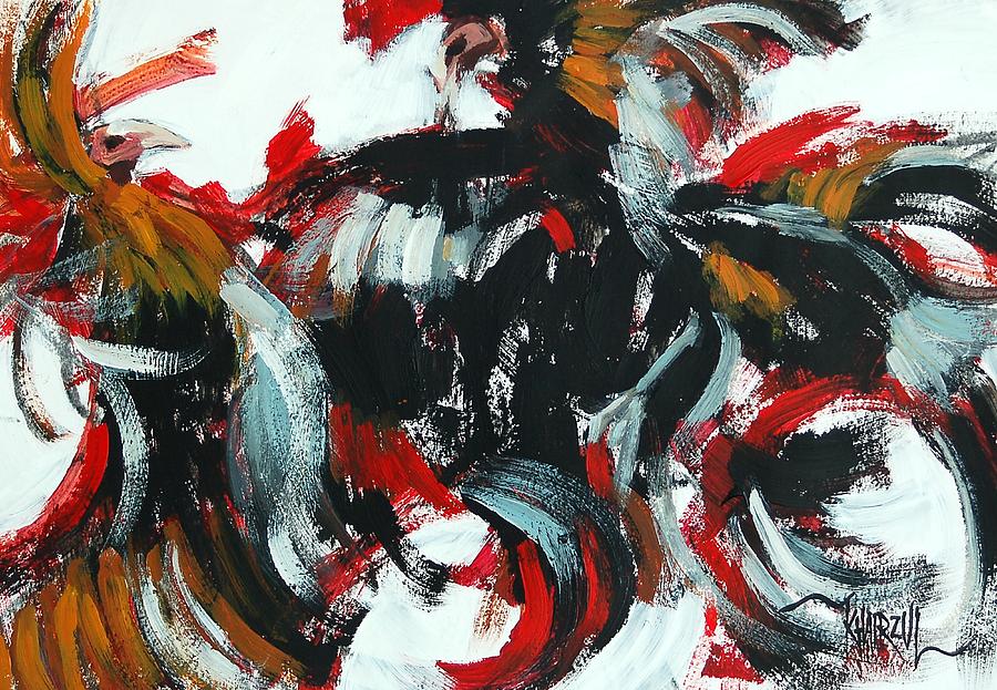 Rooster Painting - Fight and Flight - Draft by Khairzul MG