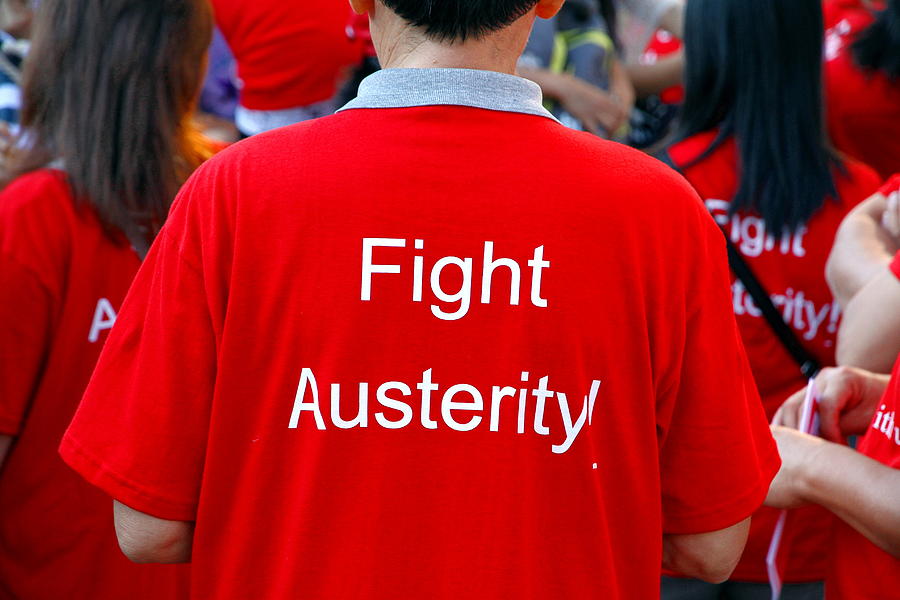 Fight Austerity T-shirt Photograph by Valentino Visentini
