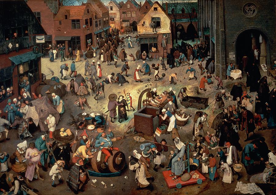 Fight Between Carnival And Lent, 1559 Oil On Oak Panel Photograph by Pieter the Elder Bruegel