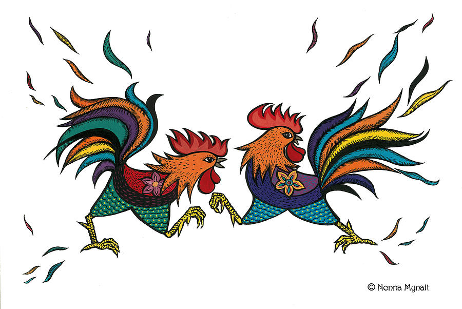 Fighting Roosters by Nonna Mynatt