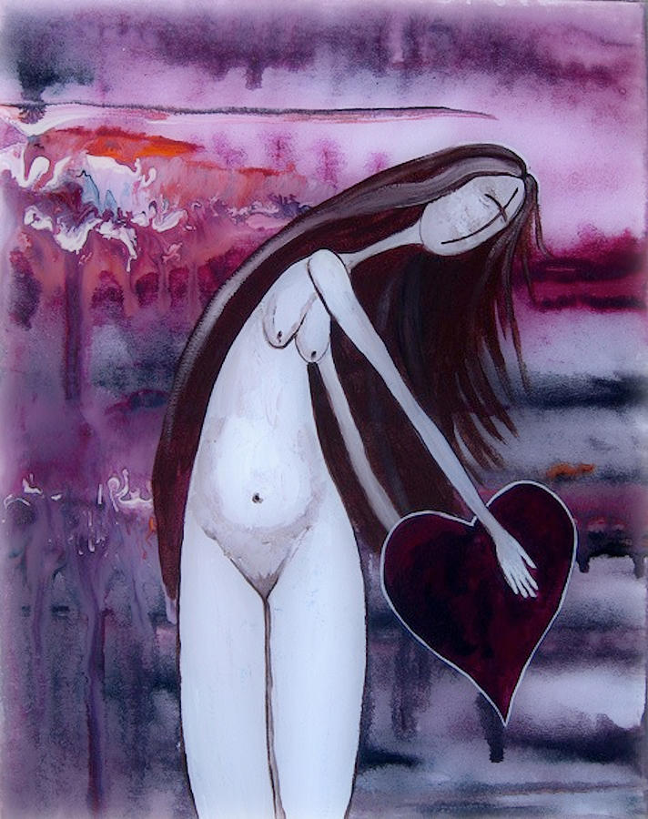 Figure Art Painting - With A Heavy Heart Painting by Laura Carter