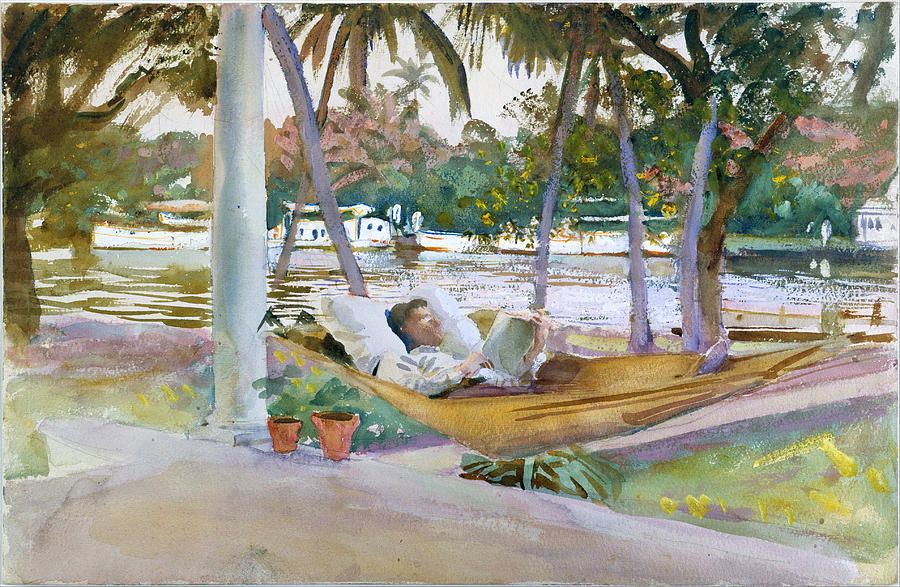 Figure in Hammock. Florida Painting by John Singer Sargent
