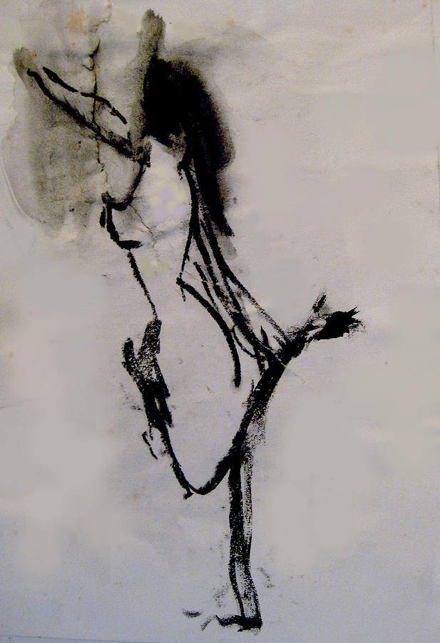 Charcoal Mixed Media - Figure In Motion by James Gallagher