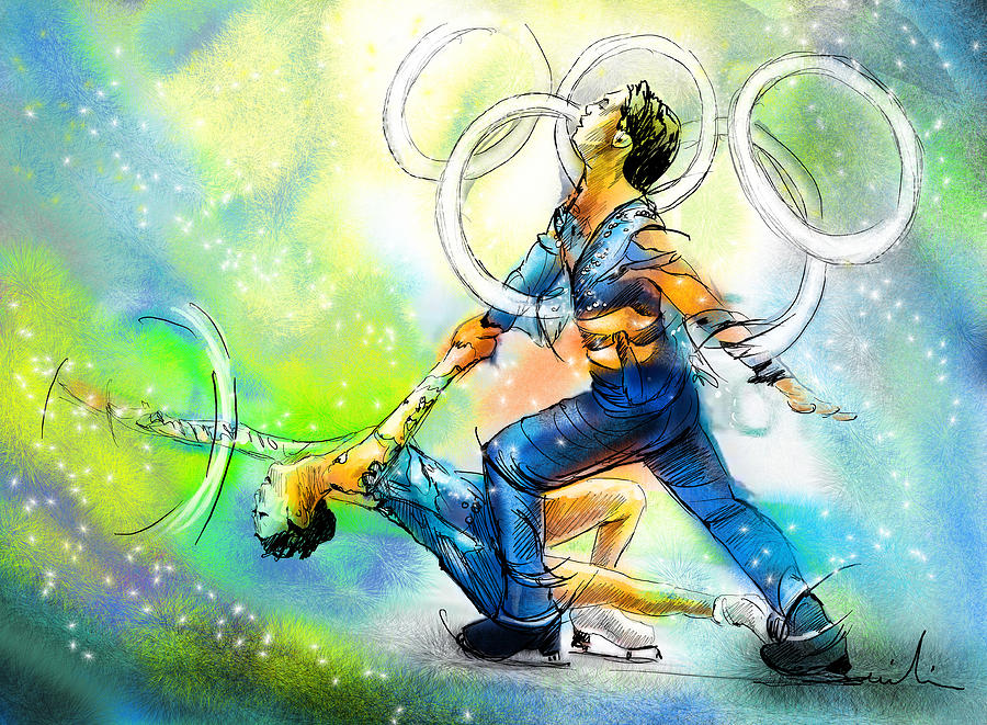 Sports Painting - Figure Skating 01 by Miki De Goodaboom