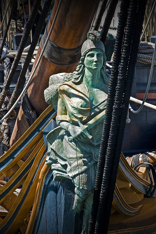 Figurehead on the bow of the Sailing Ship The Star of India Photograph by Randall Nyhof