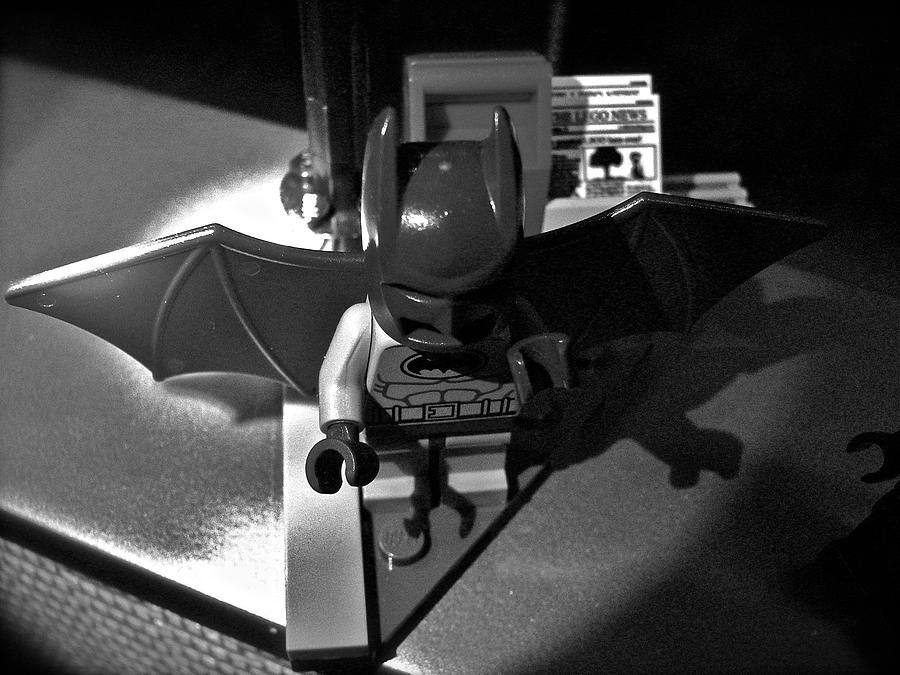 Batman Movie Photograph - Figures at Work - Batman 3376 - BW by Sandy Tolman