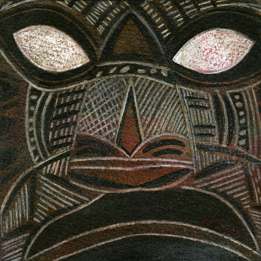 Fiji Painting - Fijian Mask by Sandi Howell