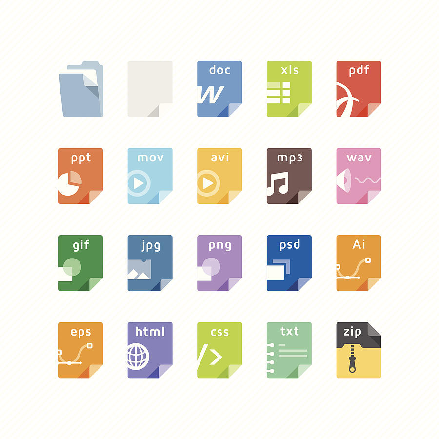 File type icons Drawing by Logorilla