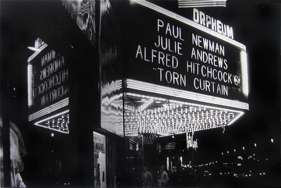Film homage Alfred Hitchcock Torn Curtain 1966 Orpheum Theater St. Paul Minnesota 1966 Photograph by David Lee Guss