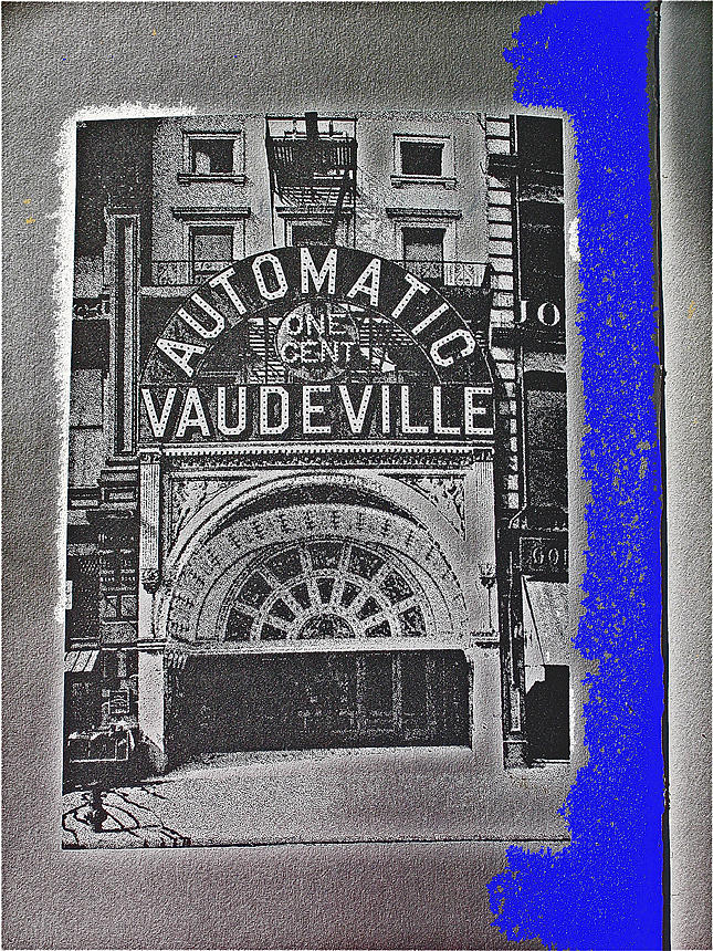 Film homage Automatic 1 cent Vaudeville Peep Show Arcade c.1890s New York City collage 2013 Photograph by David Lee Guss