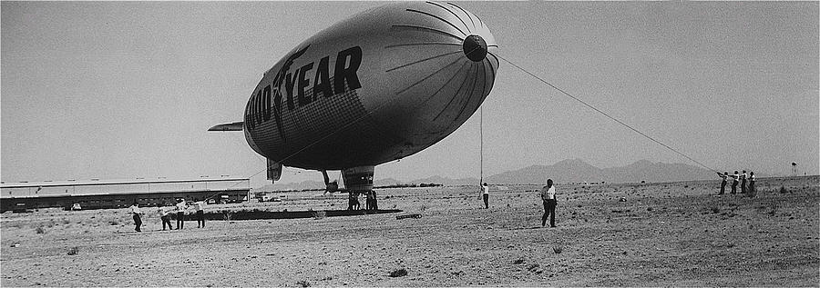 Film homage Frank Capra Dirigible 1931 Goodyear Blimp Tucson Intl Airport 1972-2008 Photograph by David Lee Guss