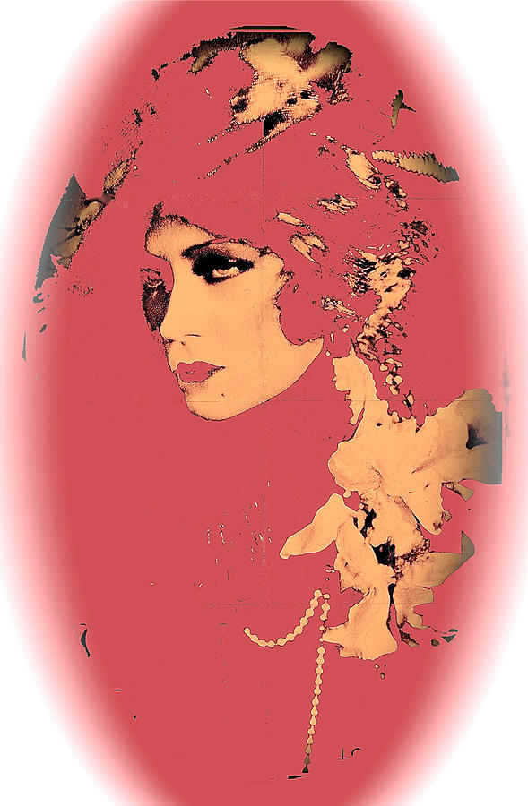 Film homage Gloria Swanson Queen Kelly 1928 vignetted color added 2008 Photograph by David Lee Guss